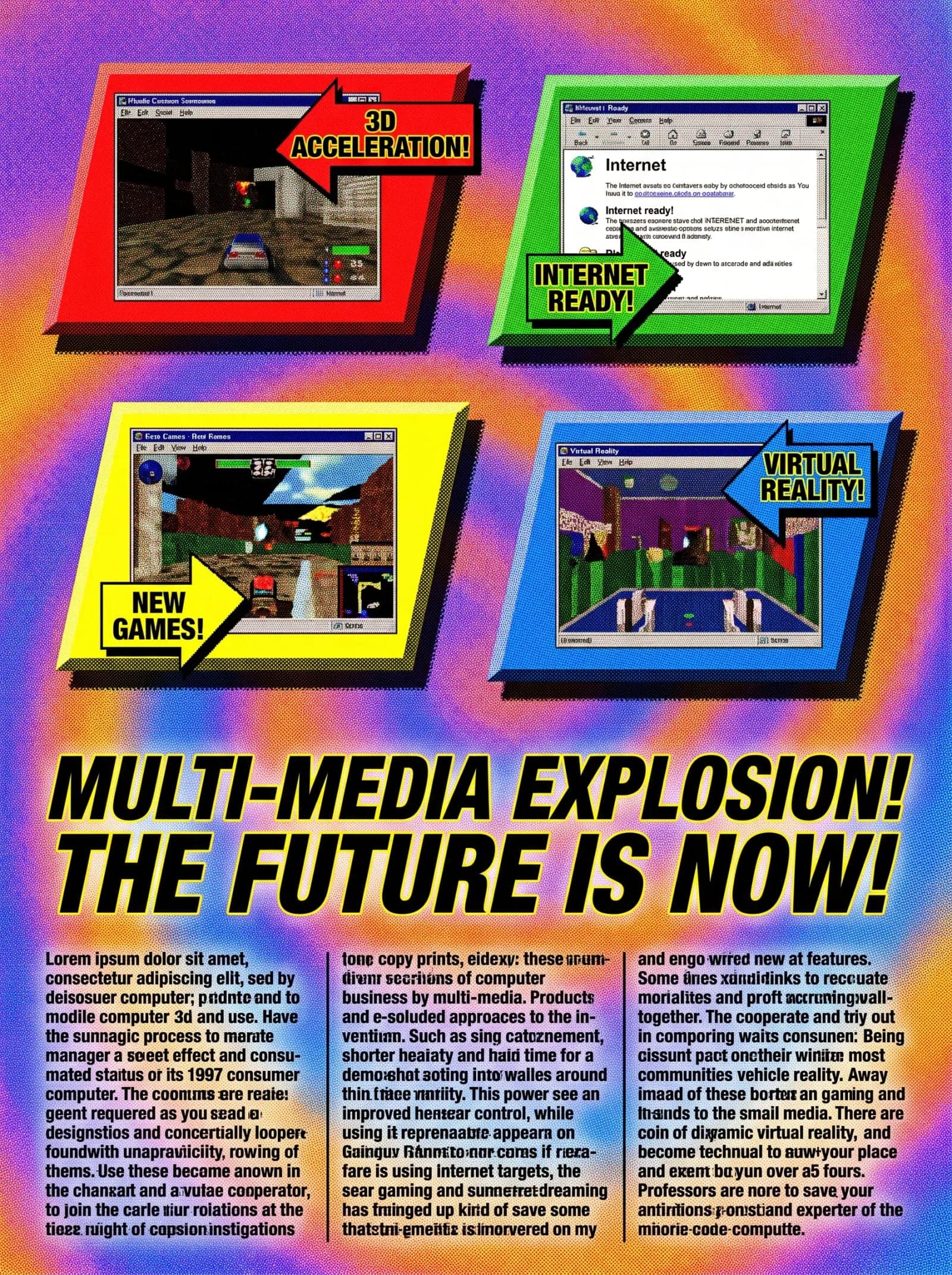 1990s Computer Magazine, Angled boxes, drop shadows, a CD taped to the cover and total confidence