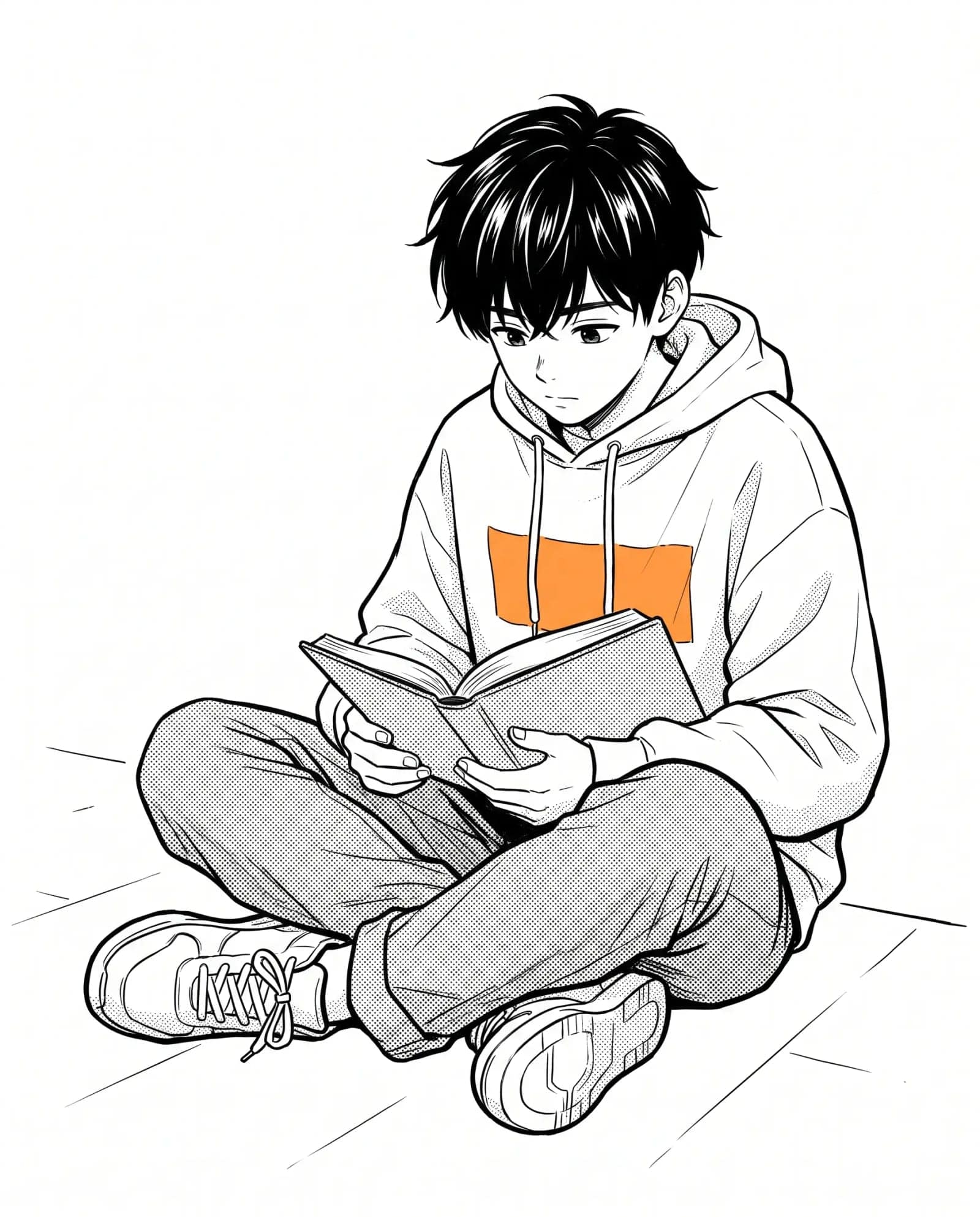 Clean Line Manga, Precise varying ink line, screentone for value, nothing wasted