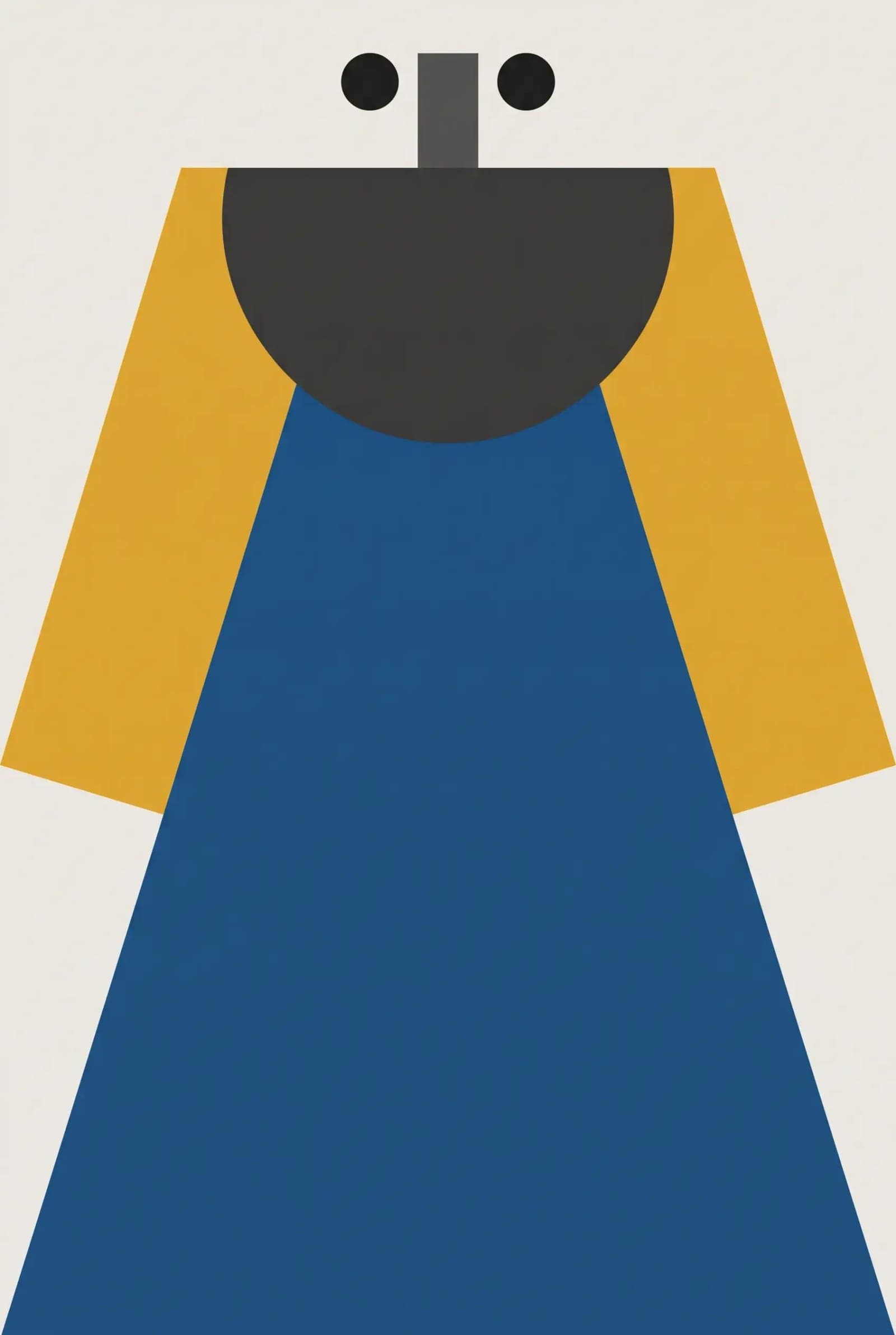 Geometric Flat Character, A character built from a handful of hard geometric shapes and four colours