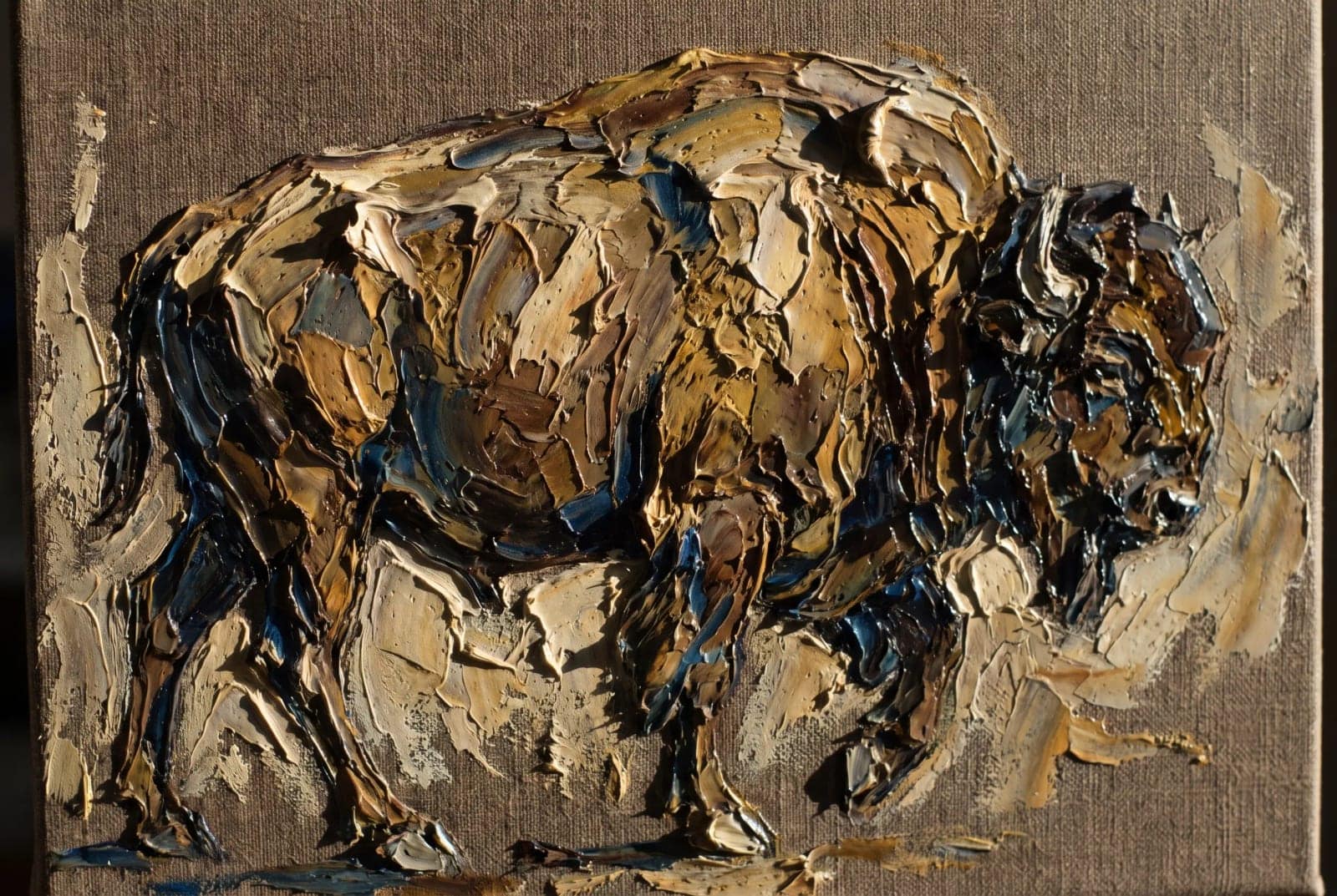 Impasto Animal Painting, An animal built from thick ridges of paint you can almost feel
