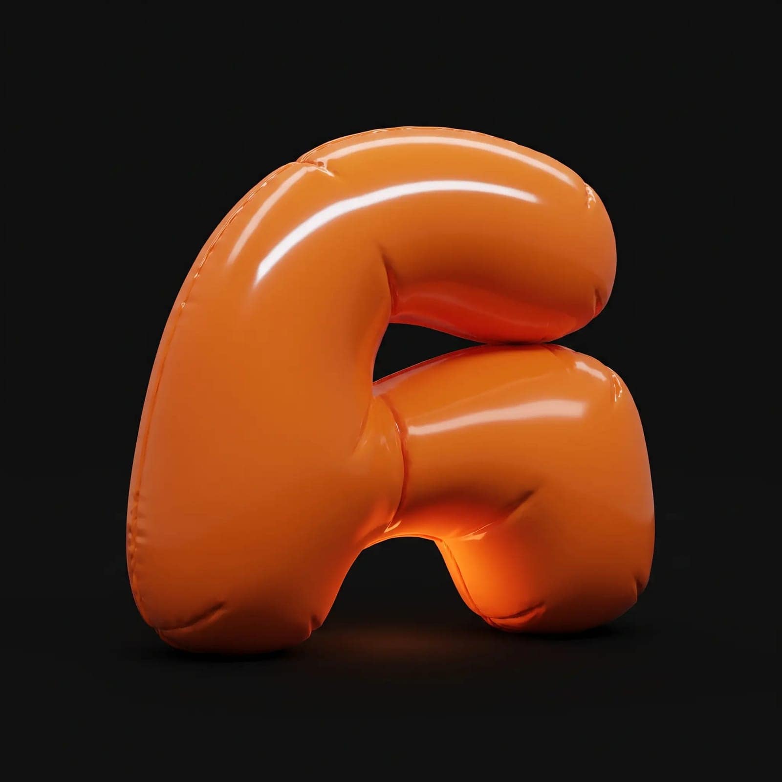 Inflatable 3D Object, Everything blown up like a balloon, glossy and squeaking with highlights