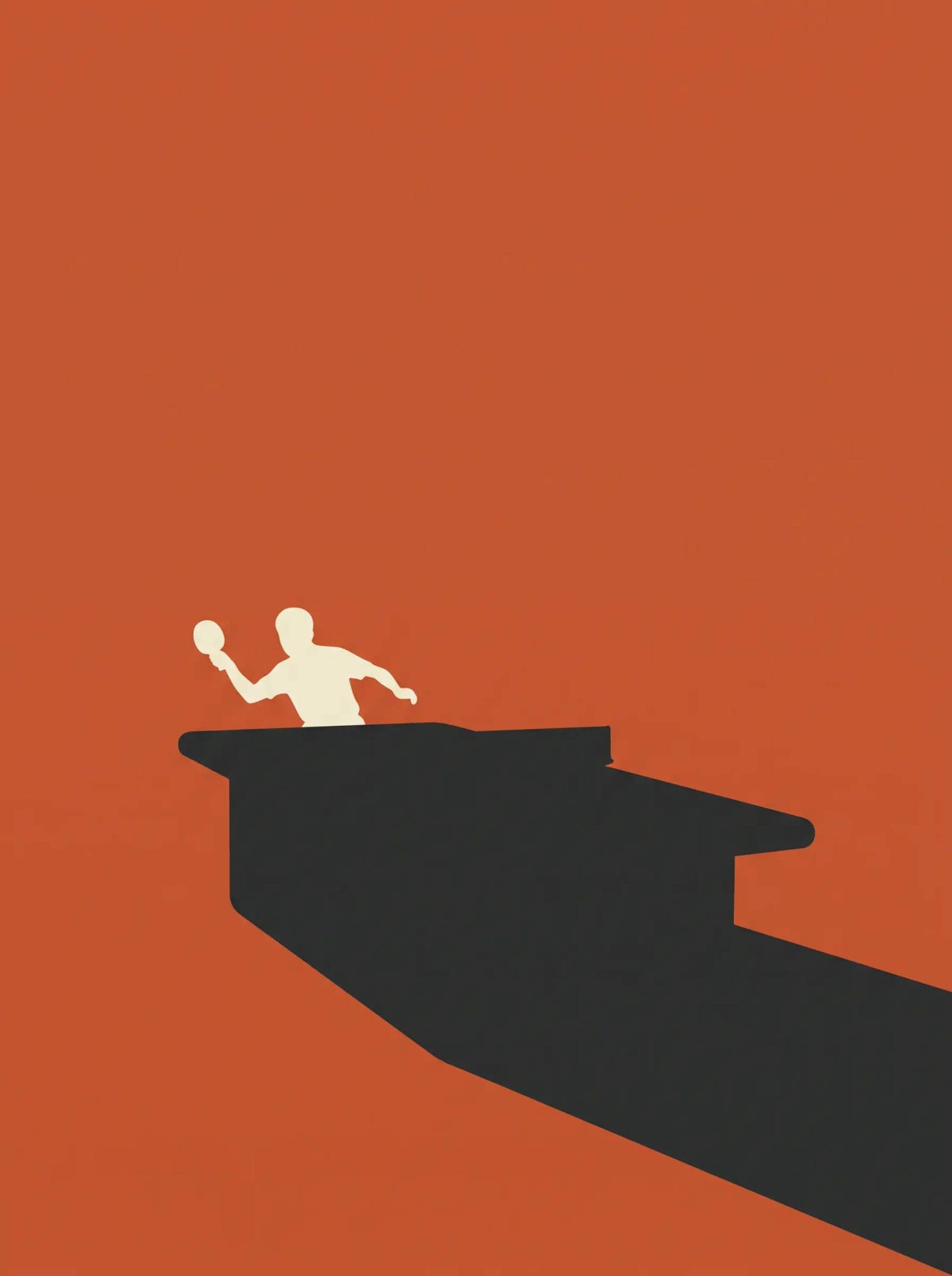 Minimal Graphic Poster, Two flat shapes, one long shadow and a great deal of empty paper