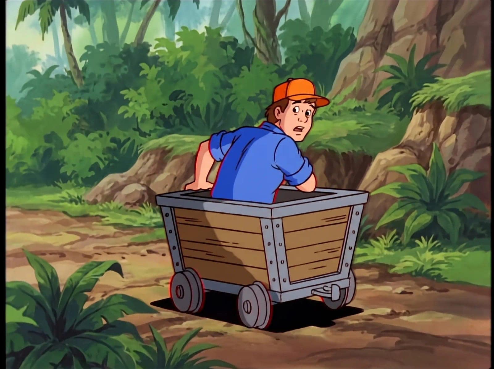 Saturday Morning Cartoon, Hand painted cels, bold outlines and backgrounds painted by someone better