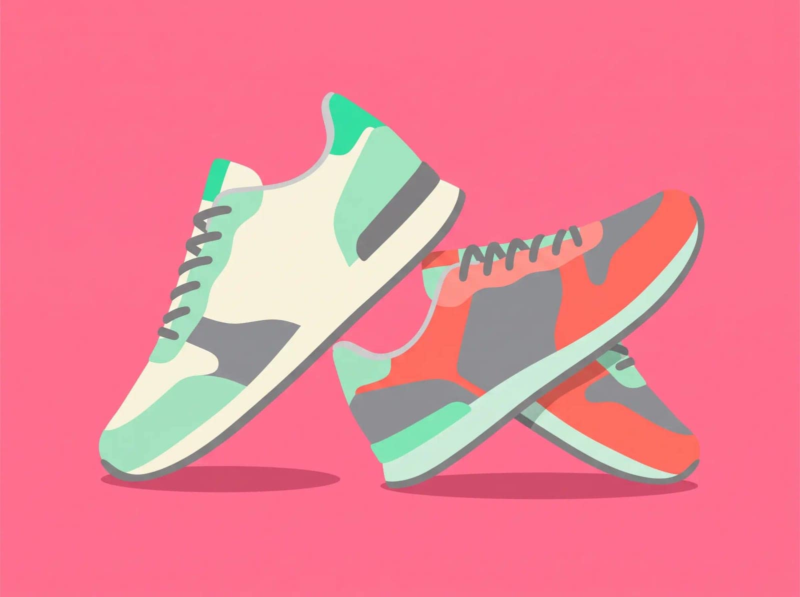 Vector Product Illustration, A product drawn in perfect flat shapes on a loud pastel ground